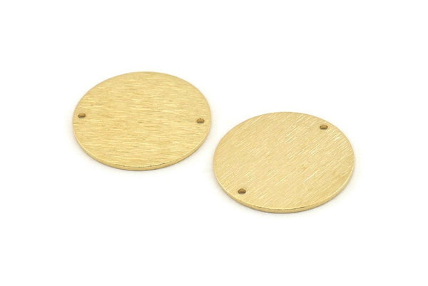 Brass Cabochon Tag, 6 Textured Raw Brass Cabochon Tags With 2 Holes, Connectors (25x1mm) D1369