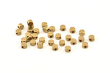 Brass Spacer Bead, 100 Raw Brass Circle Industrial Spacer Beads With 1 Hole, Findings (4x2.5mm) D1431