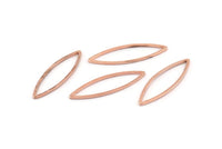 Rose Gold Marquise Charm, 50 Rose Gold Tone Brass Marquise Rings, Connectors, Charms (8x28x0.90mm) D1659