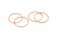 25mm Circle Connector, 24 Rose Gold Tone Brass Circle Connectors (25x1mm) D1455