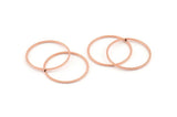 25mm Circle Connector, 24 Rose Gold Tone Brass Circle Connectors (25x1mm) D1455