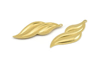 Brass Irregular Charm, 12 Raw Brass Irregular Charms With 1 Hole, Earrings (43x16x1.5mm) A1369