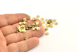 Brass Cabochon Tag, 100 Raw Brass Cabochon Tags With 1 Hole, Stamping Tags (5.5x0.80mm) D1414