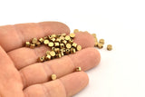 Brass Spacer Bead, 100 Raw Brass Circle Industrial Spacer Beads With 1 Hole, Findings (4x2.5mm) D1431