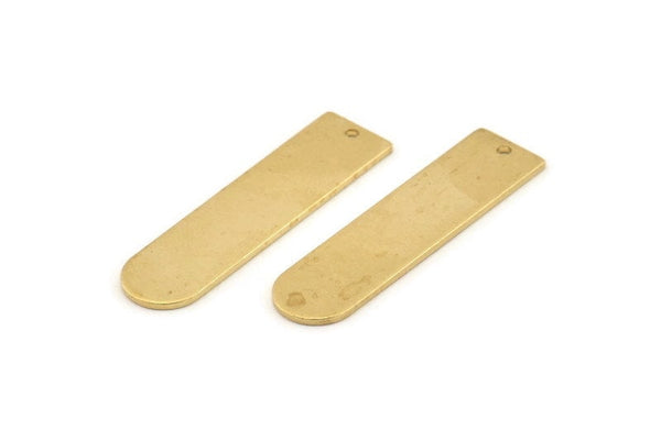 Brass Necklace Bar, 10 Raw Brass Stamping Blanks With 1 Hole, Pendants, Charms (35x9x1mm) D1522