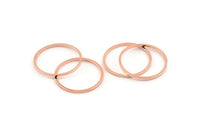 20mm Circle Connector, 24 Rose Gold Tone Brass Circle Connectors (20x1mm) D1448