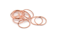 20mm Circle Connector, 24 Rose Gold Tone Brass Circle Connectors (20x1mm) D1448