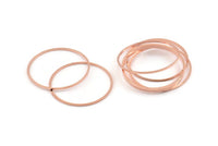 35mm Circle Connector, 12 Rose Gold Tone Brass Circle Connectors (35x1mm) D1450