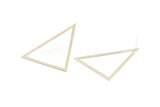 Silver Triangle Earring, 2 - 925 Silver Triangle Stud Earrings (50x40x0.60mm) P04