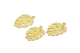 Brass Monstera Charm, 24 Raw Brass Monstera Leaf Charms With 1 Loop, Findings (20x14x0.30mm) F123