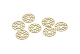 Brass Circle Charm, 24 Raw Brass Circle Charms, Earrings, Findings (14x0.30mm) F124