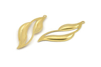 Brass Irregular Charm, 12 Raw Brass Irregular Charms With 1 Hole, Earrings (43x16x1.5mm) A1368