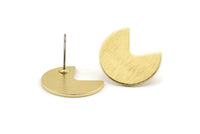 Brass Geometric Earring, 8 Textured Raw Brass Pizza Slice Stud Earrings (18x15x1mm) D1353 A1434