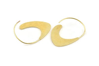 Gold Wire Earring, 2 Gold Plated Brass Ear Wire Earring Findings (40x28mm) N1250