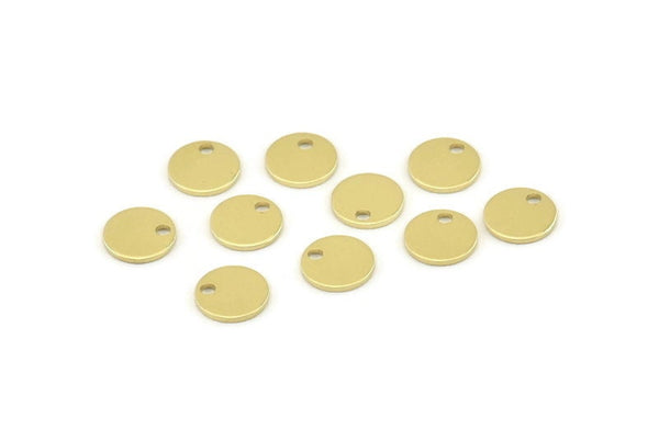 Brass Cabochon Tag, 50 Raw Brass Cabochon Tags With 1 Hole, Stamping Tags (8x0.80mm) M045