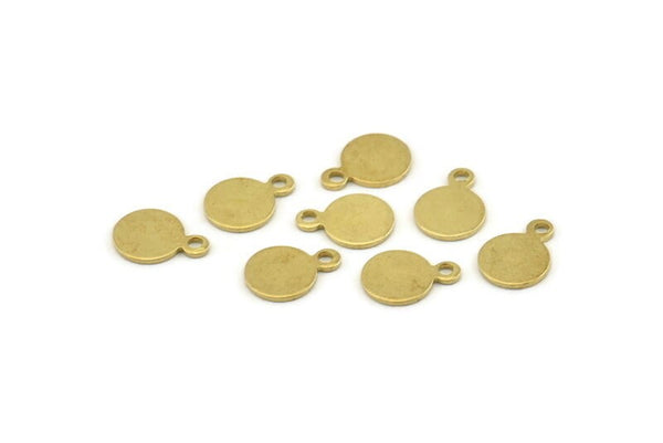 Brass Cabochon Tag, 50 Raw Brass Cabochon Tags With 1 Loop (11x8x0.80mm) M060