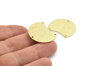 Brass Moon Charm, 6 Textured Raw Brass Moon Charms With 3 Holes, Stamping Blanks (28x21x0.80mm) M068