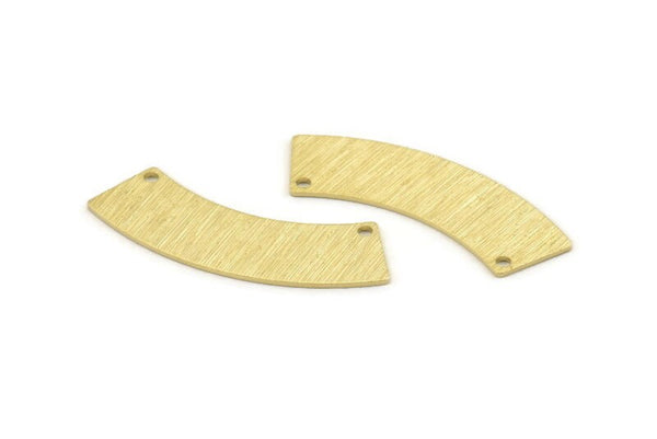 Brass Rectangle Blank, 10 Textured Raw Brass Rectangle Connectors With 2 Holes, Stamping Blanks (37x10x0.80mm) M097