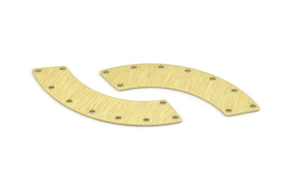 Brass Rectangle Blank, 8 Textured Raw Brass Rectangle Connectors With 9 Holes, Stamping Blanks (50x10x0.80mm) M103