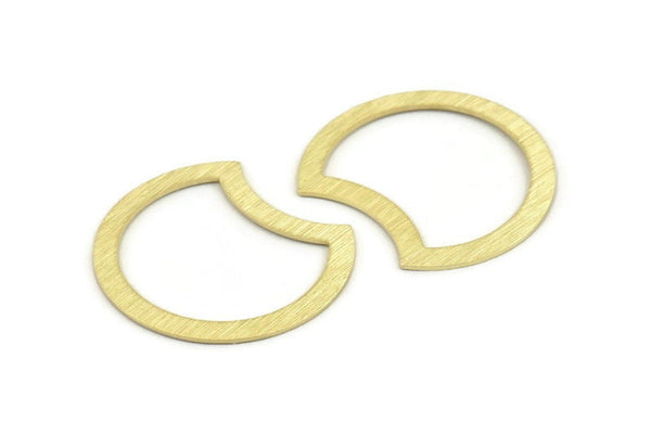 Brass Moon Blank, 10 Textured Raw Brass Moon Stamping Blanks, Connectors (35x28x0.80mm) M121