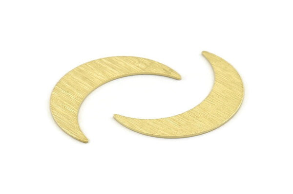 Brass Moon Blank, 10 Textured Raw Brass Crescent Moon Blanks, Stamping Blanks (35x9x0.80mm) M172