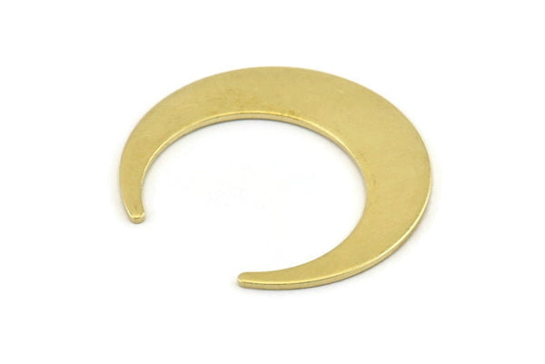 Brass Moon Charm, 12 Raw Brass Crescent Moon Blanks (30x28x0.80mm) A1437