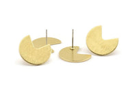 Brass Geometric Earring, 8 Textured Raw Brass Pizza Slice Stud Earrings (18x15x1mm) D1353 A1434