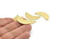 Brass Moon Charm, 12 Textured Raw Brass Moon Charms With 2 Holes, Blanks (31x11x0.80mm) M200