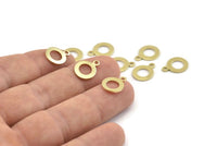 Brass Circle Charm, 50 Raw Brass Circle Charms With 1 Loop, Findings (13x10x0.80mm) M042