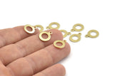 Brass Circle Charm, 50 Raw Brass Circle Charms With 1 Loop, Findings (13x10x0.80mm) M042