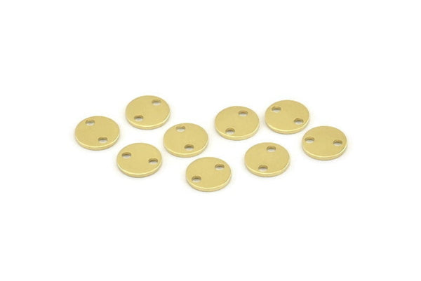 Brass Cabochon Tag, 50 Raw Brass Cabochon Tags With 2 Holes, Stamping Tags (8x0.80mm) M047