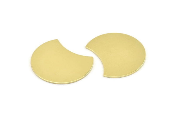 Brass Moon Blank, 6 Raw Brass Moon Stamping Blanks (28x21x0.80mm) M049