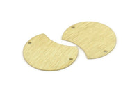 Brass Moon Charm, 6 Textured Raw Brass Moon Charms With 2 Holes, Stamping Blanks (28x21x0.80mm) M065