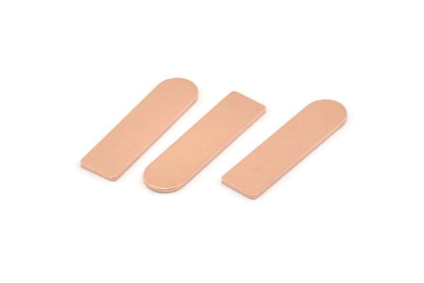 Copper Blank, 24 Raw Copper Geometric Stamping Blanks (23x6x0.80mm) M090