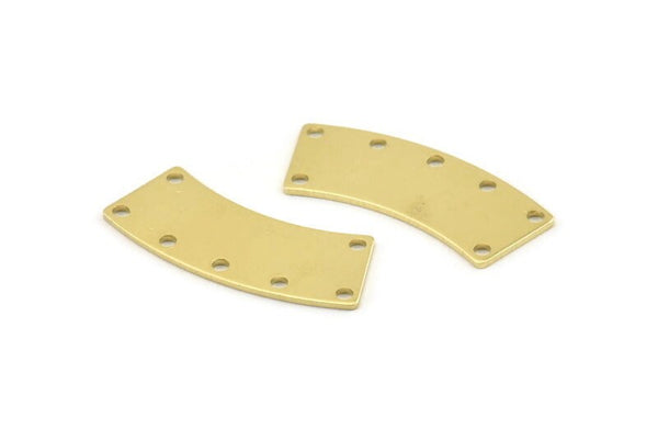 Brass Rectangle Blank, 12 Raw Brass Rectangle Connectors With 7 Holes, Stamping Blanks (28x10x0.80mm) M084