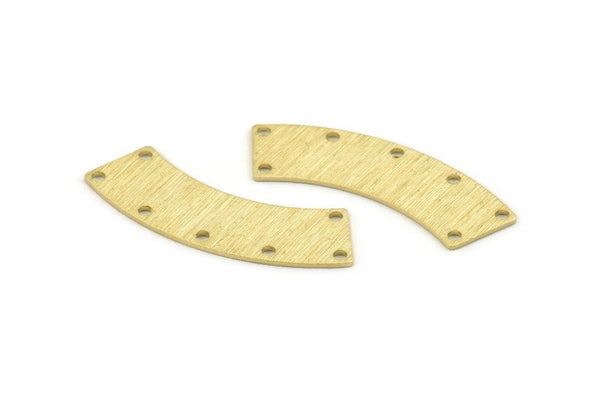 Brass Rectangle Blank, 10 Textured Raw Brass Rectangle Connectors With 7 Holes, Stamping Blanks (37x10x0.80mm) M096