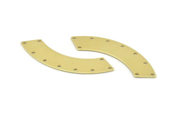 Brass Rectangle Blank, 8 Raw Brass Rectangle Connectors With 9 Holes, Stamping Blanks (50x10x0.80mm) M095