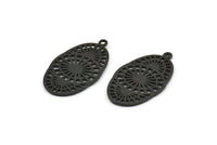 Black Spider Pendant, 4 Oxidized Black Brass Spider Pendants With 1 Loop, Earrings, Findings (29x16x1mm) N1094