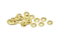 Brass Circle Charm, 100 Raw Brass Circle Charms With 1 Hole (8x0.80mm) M364