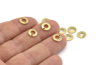 Brass Circle Charm, 100 Raw Brass Circle Charms With 1 Hole (8x0.80mm) M364