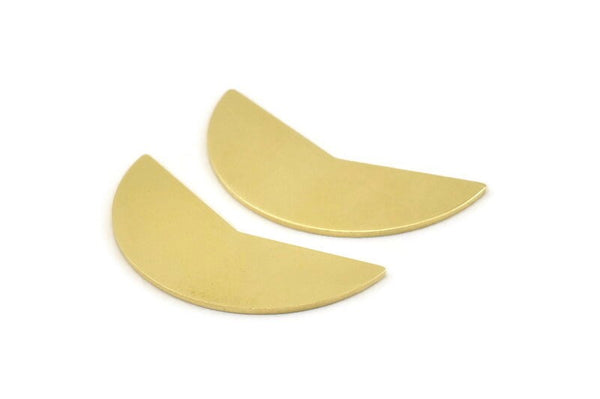 Brass Moon Blank, 12 Raw Brass Moon Stamping Blanks (31x11x0.80mm) M191