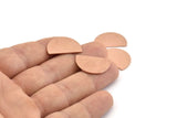 Semi Circle Blank, 12 Raw Copper Half Moon Blanks, Stamping Blanks (22x14x0.80mm) M404