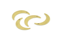 Brass Moon Charm, 24 Raw Brass Crescent Moon Charms With 1 Hole (22x5x0.80mm) M408