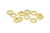 Brass  Round Connector, 24 Raw Brass Round Disc, Middle Hole Connectors, Bead Caps, Findings (12x0.80mm) D1415