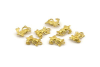 Brass Frog Charm, 6 Raw Brass Frog Charm Earrings With 1 Loop, Pendants, Findings (11x16mm) N0907