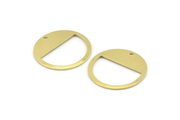 Brass Round Charm, 12 Raw Brass Round Charms With 1 Hole, Blanks (25x0.80mm) M415