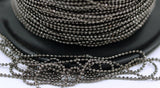 Gunmetal Ball Chain, 20 Meters 66 Feet 1mm Gunmetal Brass Ball Chain - W83 ( Z009 )