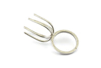 Claw Ring Settings - 925 Silver 6 Claw Ring Blanks For Natural Stones N0054