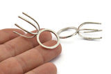 Claw Ring Settings - 925 Silver 6 Claw Ring Blanks For Natural Stones N0054