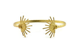 Brass Sun Cuff,  Raw Brass Sunshine Cuff Stone Setting With 1 Pad -  Pad Size 6mm N0987